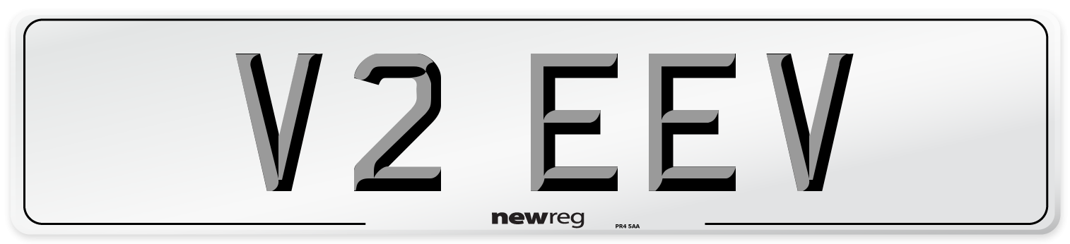 V2 EEV Number Plate from New Reg